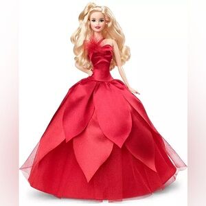 NWT *Discontinued* Mattel Holiday Barbie 2022 Red Poinsettia Dress